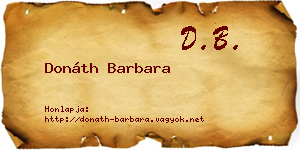 Donáth Barbara névjegykártya