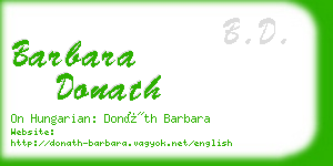 barbara donath business card